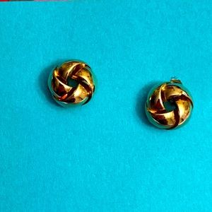 5/$10❤️❤️❤️Vintage 90s Post Pierced Gold Tone Knots Earrings